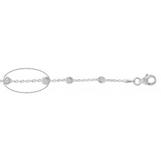 3mm Diamond Cut Beaded Oval Link Chain, 16" - 24" Length, Sterling Silver